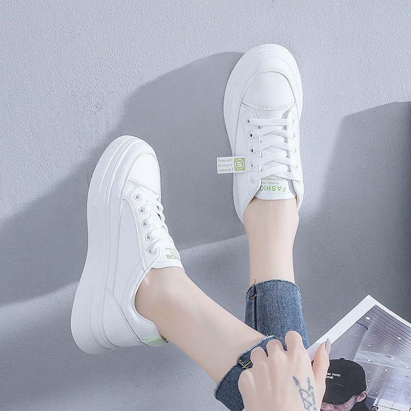 GIÀY SNEAKERS NỮ TRẮNG ĐỘN ĐẾ 3 CM TĂNG CHIỀU CAO THỜI TRANG SS SAO G 118