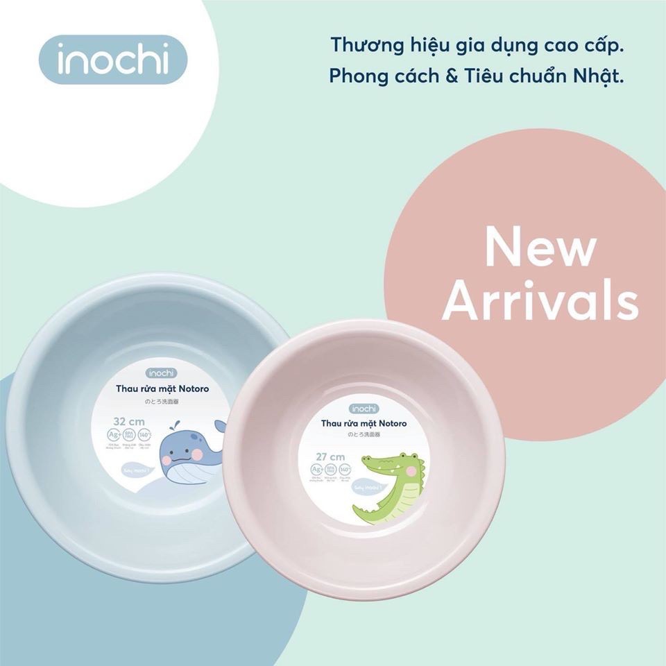 [HÀNG CAO CẤP] Chậu rửa mặt Nhật Notoro Inochi, ion Ag+ kháng khuẩn an toàn cho bé [GIÁ SỈ]