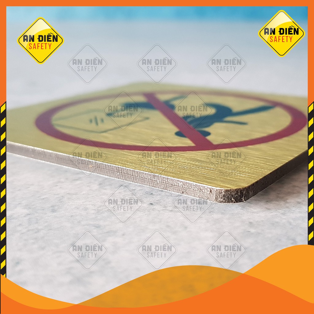 Biển báo An Điền Safety - Biển báo yêu cầu Tắt Nước Sau Khi Sử Dụng - bề mặt hợp kim ánh vàng óng ánh sang trọng