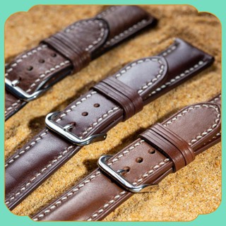 Dây đồng hồ da bò basic handmade màu đen