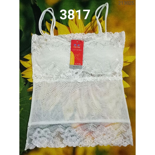 Áo lá dài ren phối lưới mút mỏng 3817