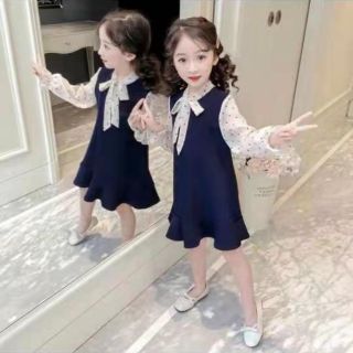 Váy thu đông hàng Quảng châu cao cấp cực xinh cho bé yêu( 4 - 8 tuổi)kèm ảnh thật
