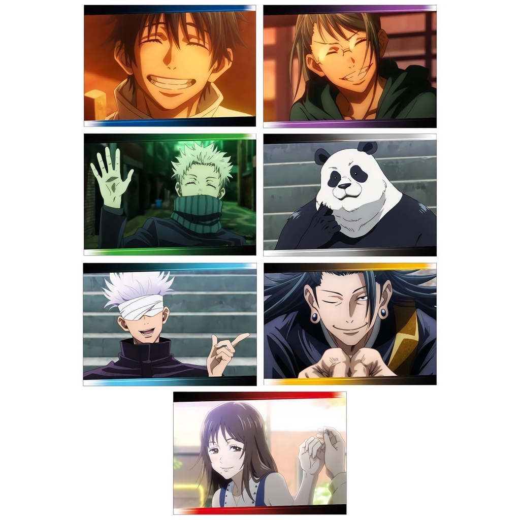 Ảnh card bo góc in hìnhJujutsu Kaisen Chú thuật hồi chiến XINH ĐẸP ver thẻ bo viền 5*8cm anime chibi