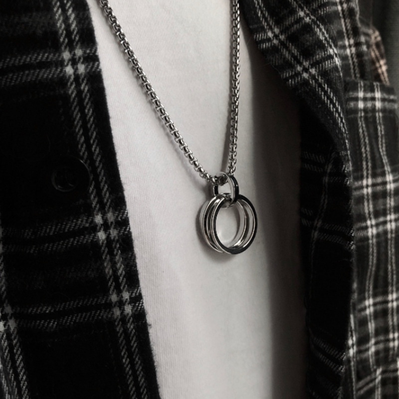 Dây Chuyền Nam Nữ Unisex Basic Punstore Chất Ngầu Hàn Quốc Titan Màu Bạc Đẹp - Vòng Cổ 2T