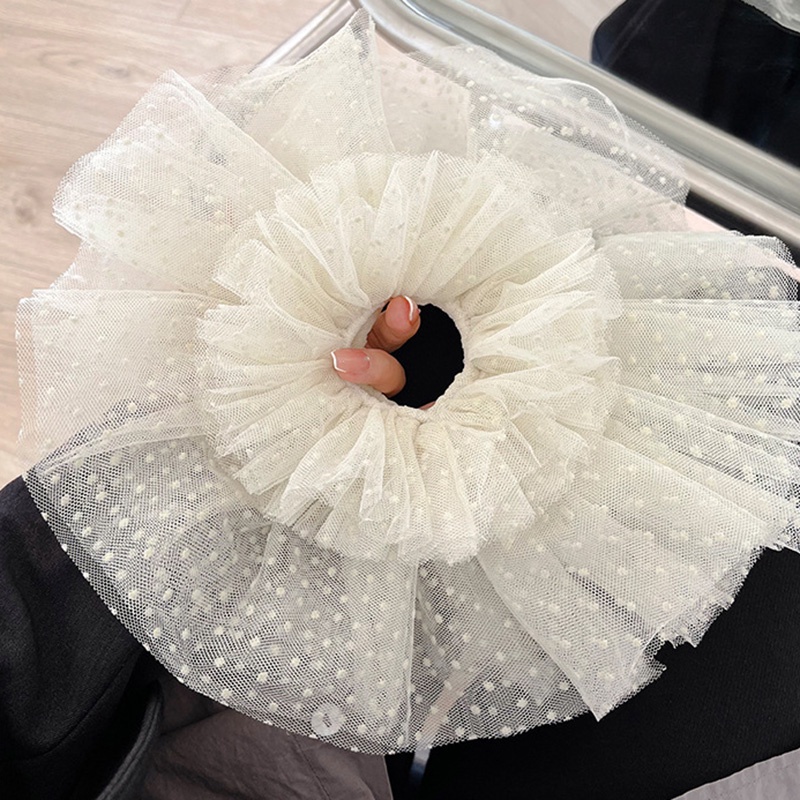 Dây Cột Tóc Lưới Chấm Bi Thanh Lịch Kiểu Nhật Hàn