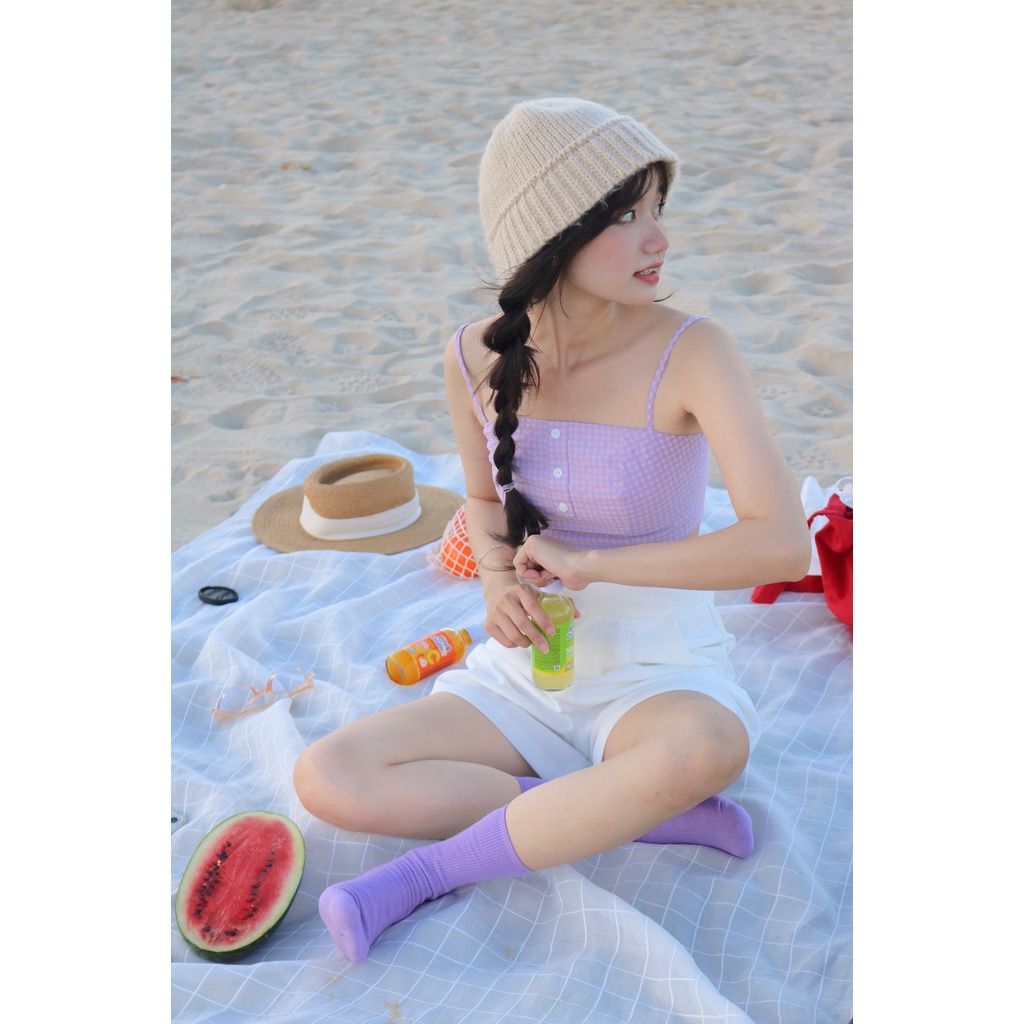 Kuchimachic - Áo Croptop kẻ, form áo nhỏ cho người dưới 48kg mã KUCR03