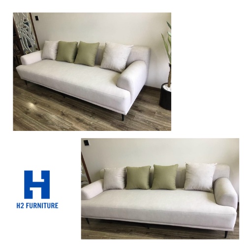 Ghế sofa nỉ Tribeca H20V5 cao cấp H2 Furniture vải nỉ mềm mại đệm mút lò xo êm ái sofa cho phòng khách, sảnh chờ