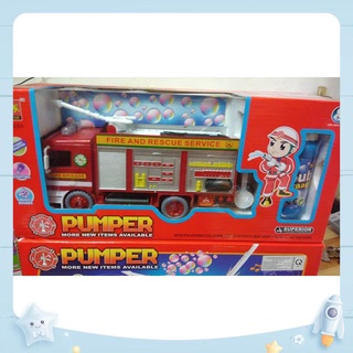 Hộp xe cứu hỏa bong bóng , chạy pin nhạc !