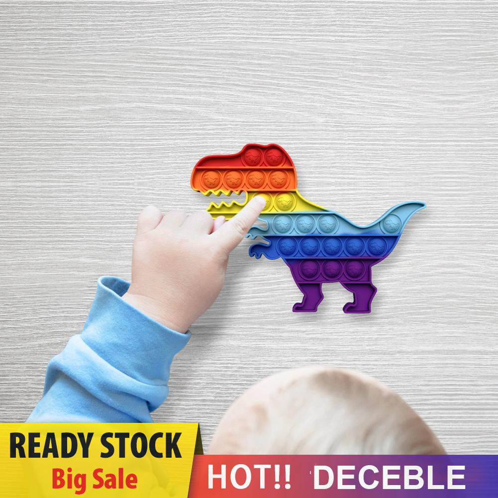 Pop It Fidget Đồ chơi Silicone Rainbow Dinosaur Push Bubble Sensory Đồ chơi Fidget Anti Stress Đồ chơis
