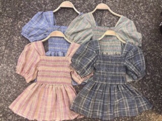 Áo kẻ nhún ngực peplum(ảnh thật ở 2 hình cuối)