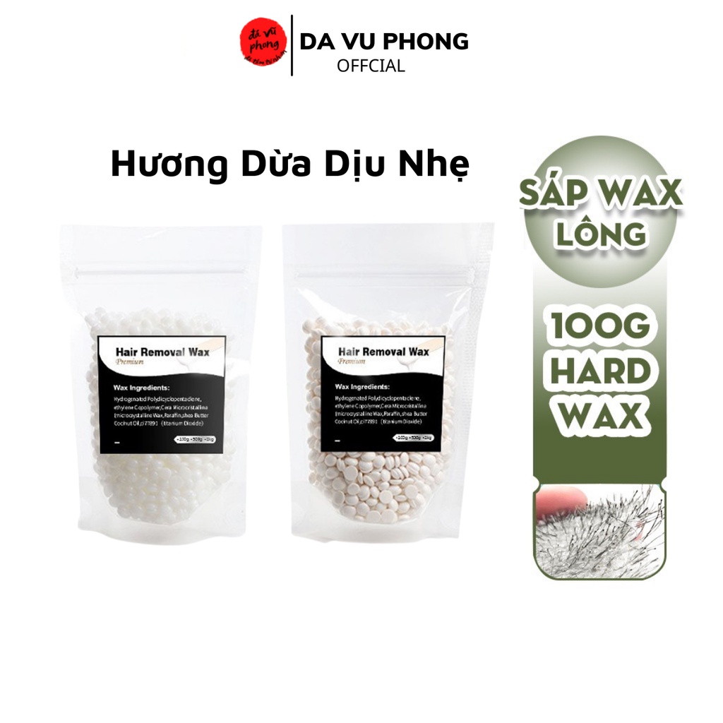 Sáp Wax Lông Dừa,Hạt Wax Lông Dòng Premium Siêu Bám Lông 100g,200g,500g