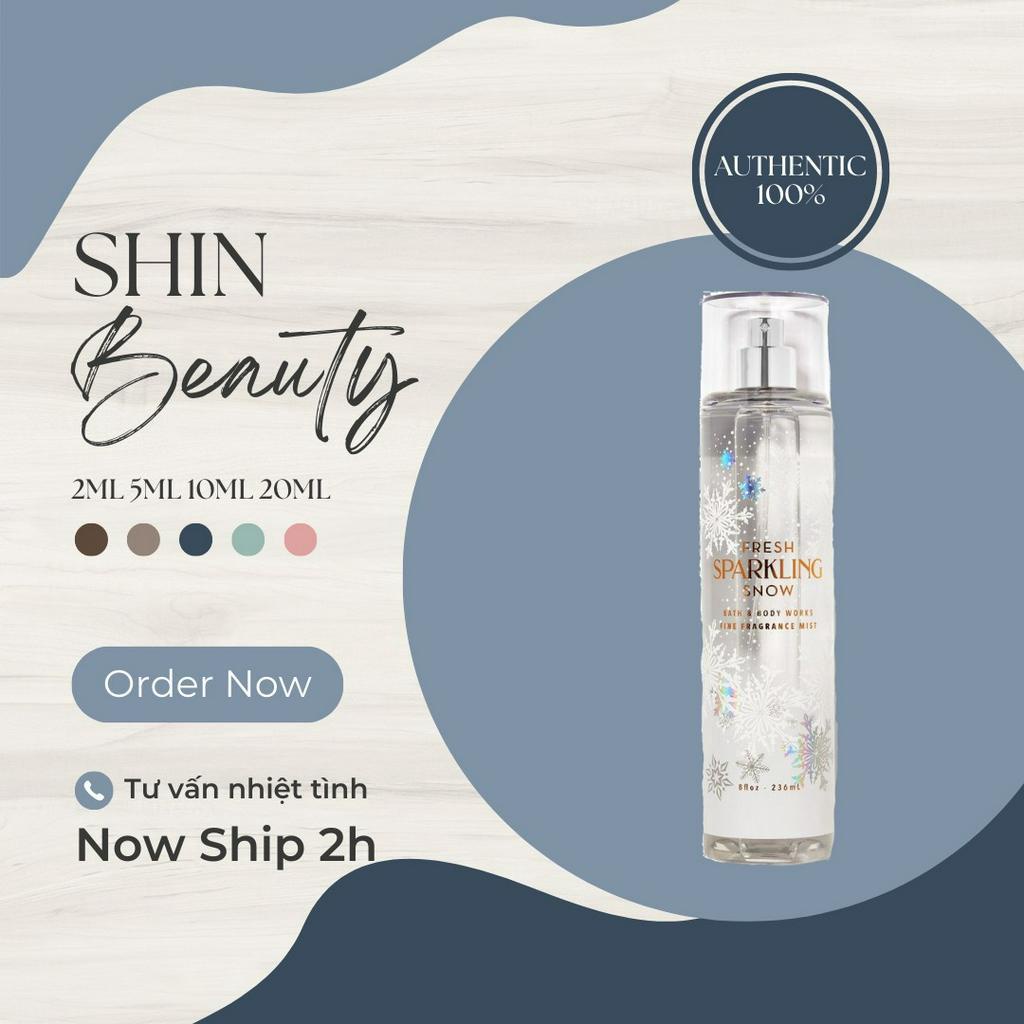 Xịt Thơm Toàn Thân Bath & Body Works Body Mist - Fresh Sparkling Snow | Snowflakes Cashmere | Winterberry Wonder