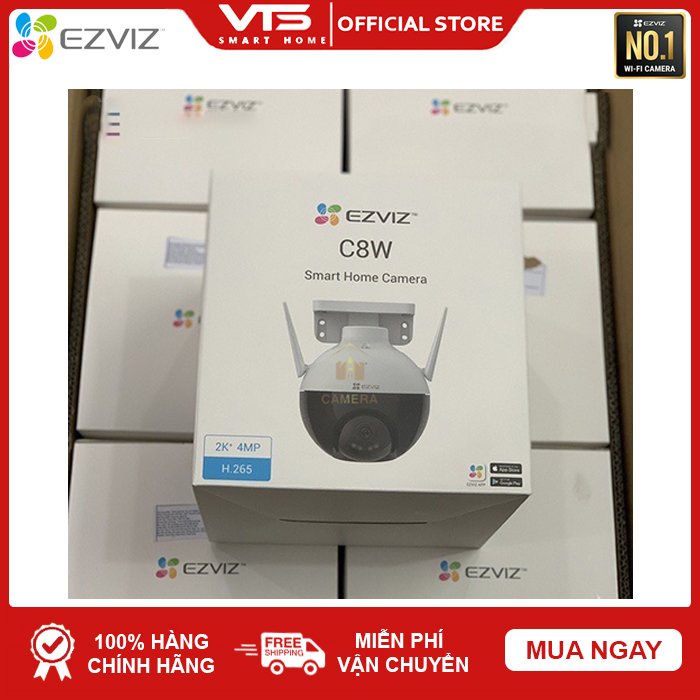 Camera WIFI C8W 4MP WIFI Xoay 360 Ngoài Trời EZVIZ Đàm Thoại - Màu Ban Đêm Thông Minh, Chính Hãng 24TH