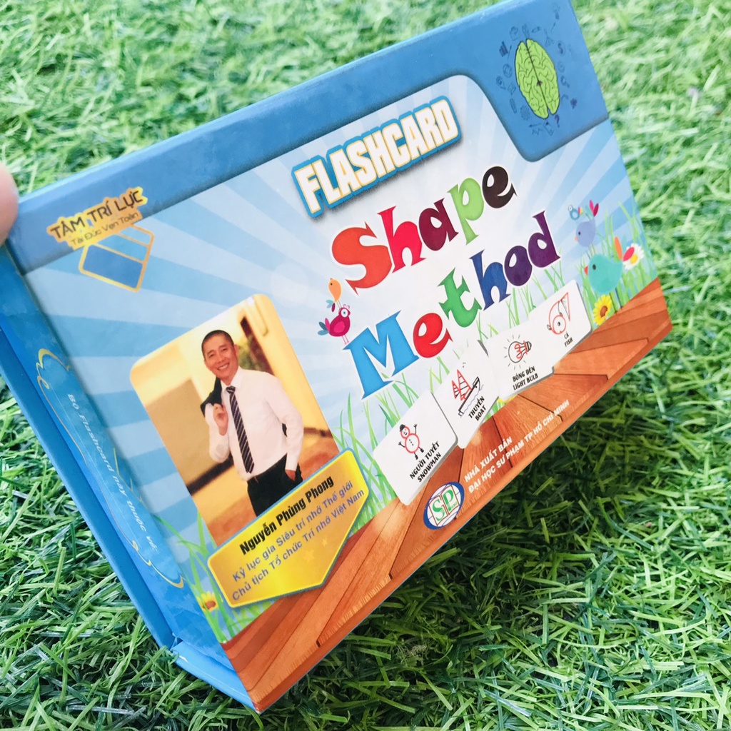 Flashcard cho bé Shape Method thẻ luyện siêu trí nhớ với 100 số kèm hình ảnh tiếng anh của kỷ lục gia Nguyễn Phùng Phong