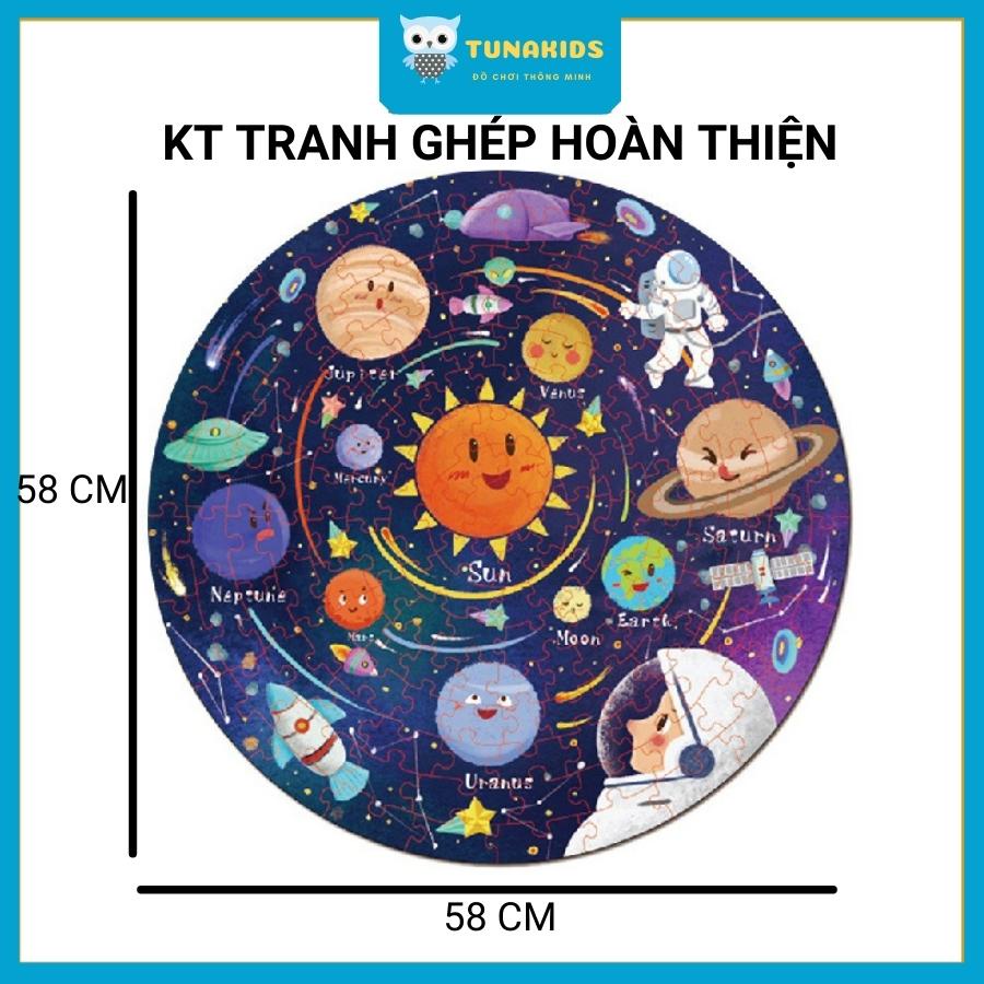 Đồ chơi xếp hình 150 miếng hộp tròn puzzle cao cấp cho bé tìm hiểu và khám phá vũ trụ TunaKids