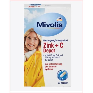 Viên uống Mivolis Zink C Depot hộp 60 viên của Đức