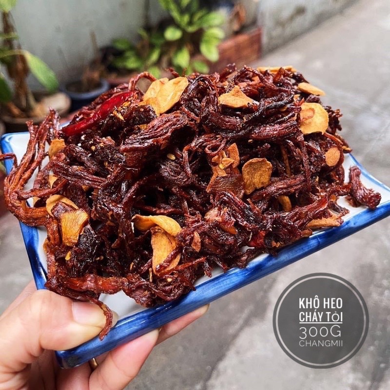 KHÔ HEO CHÁY TỎI - HỦ 300G loại ngon