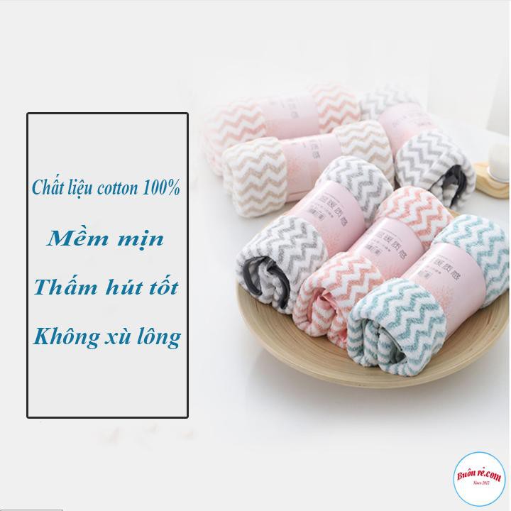 Khăn Mặt Lông Cừu Xuất Hàn Vân Kẻ Sọc 00869