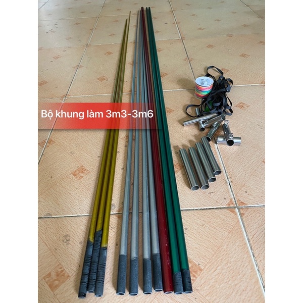 Bộ khung cacbon làm diều nhiều kích thước - tặng kèm dây cuốn đai