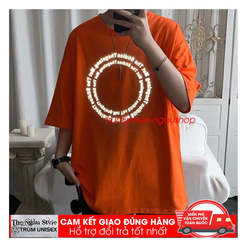 Áo thun Phản quang Stee nam tay lỡ unisex form rộng In phản quang Chữ Vòng Tròn chất vải cotton 100% | BigBuy360 - bigbuy360.vn