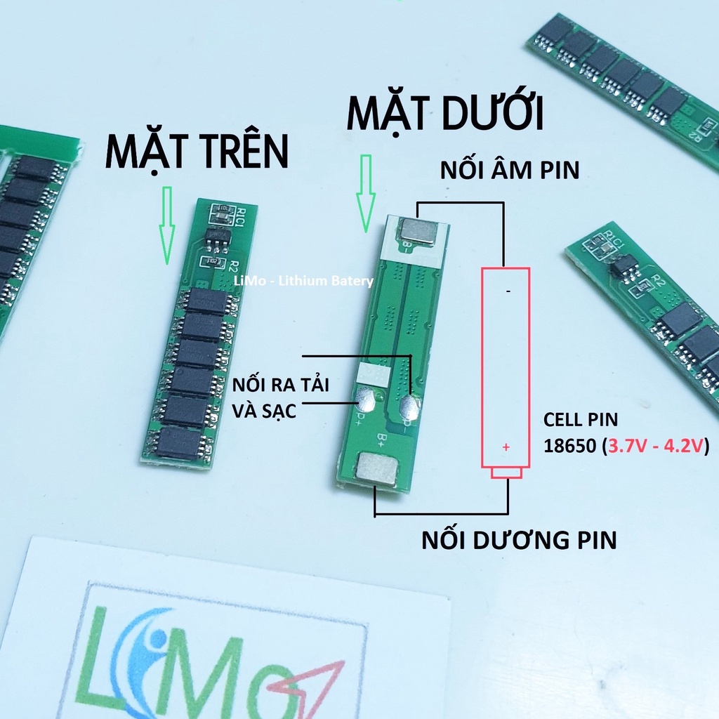 Mạch bảo vệ pin 1S 3.7v-4.2v 20A. Mạch bảo vệ cell pin Lithium Lion 1S 6 Mosfet xả cao 20a