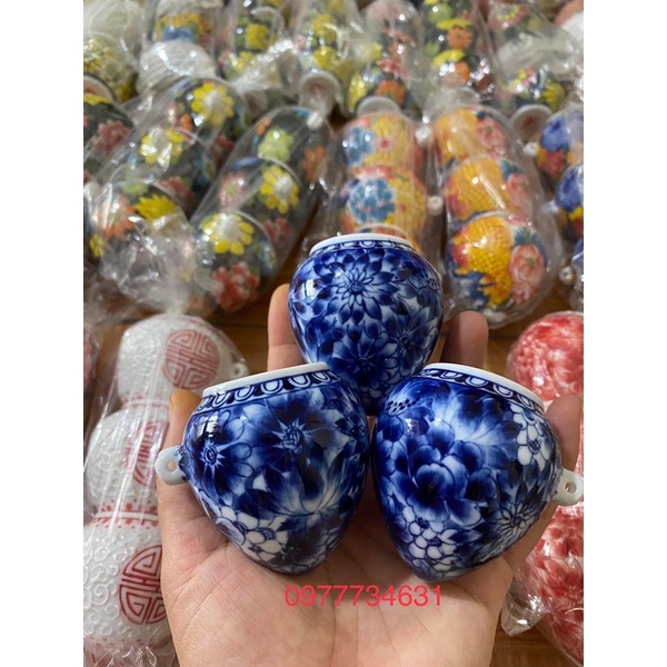 Cóng Sứ cho chim ăn hàng Vẽ Tay phụ kiện lồng chim chích choè, Hoạ mi cao cấp