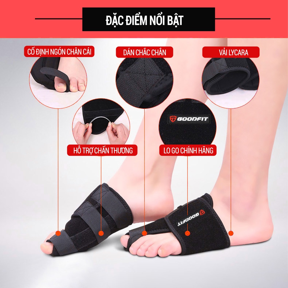 [Mã FATREND2810 giảm đến 30k tối đa 99k] Nẹp bàn chân hỗ trợ định hình ngón chân cái GoodFit GF617A