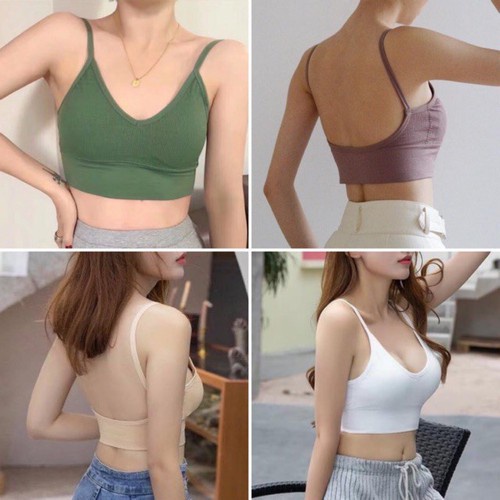 Áo bra thun len tăm, bra hở vai siêu hot (hàng chuẩn)