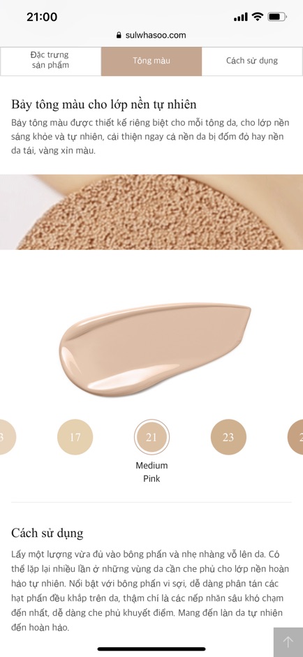 Phấn nước cushion Sulwhasoo set 2 lõi tông mầu 13 và 21 | BigBuy360 - bigbuy360.vn