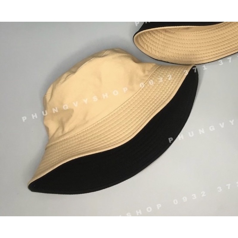 Nón bucket nam nữ, nón vành 2 mặt trơn nhiều màu sắc