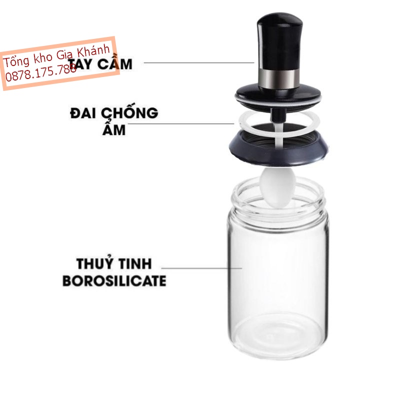 ⚡Hũ Đựng Gia Vị Thủy Tinh⚡Lọ Đựng Gia Vị Kèm Thìa Dung Tích 250ml Có Nắp Đậy Kín