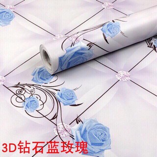 Combo 10m decal giấy dán tường mẫu sen xanh 3D khổ 45cm