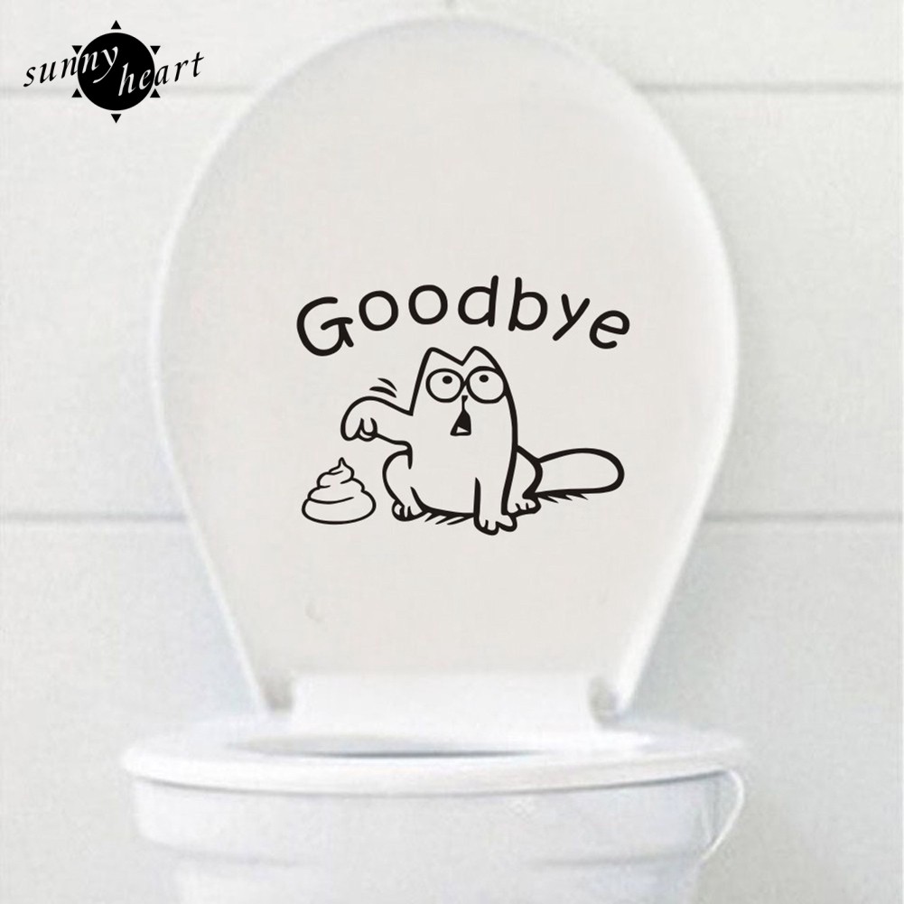 Sticker dán tường họa tiết hình chữ BYE dùng trong trang trí phòng tắm