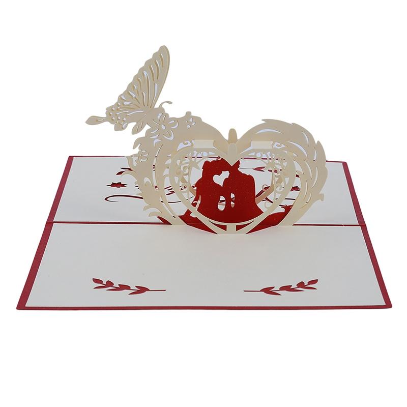 Creative 3D Pop Up Valentine's Day Lovers Romantic Paper Carving  Gift Greeting Card