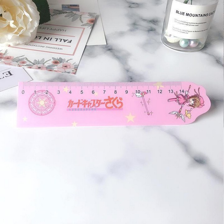 Thước kẻ Sakura Cardcaptor dụng cụ học tập bookmark tiện lợi in hình anime chibi