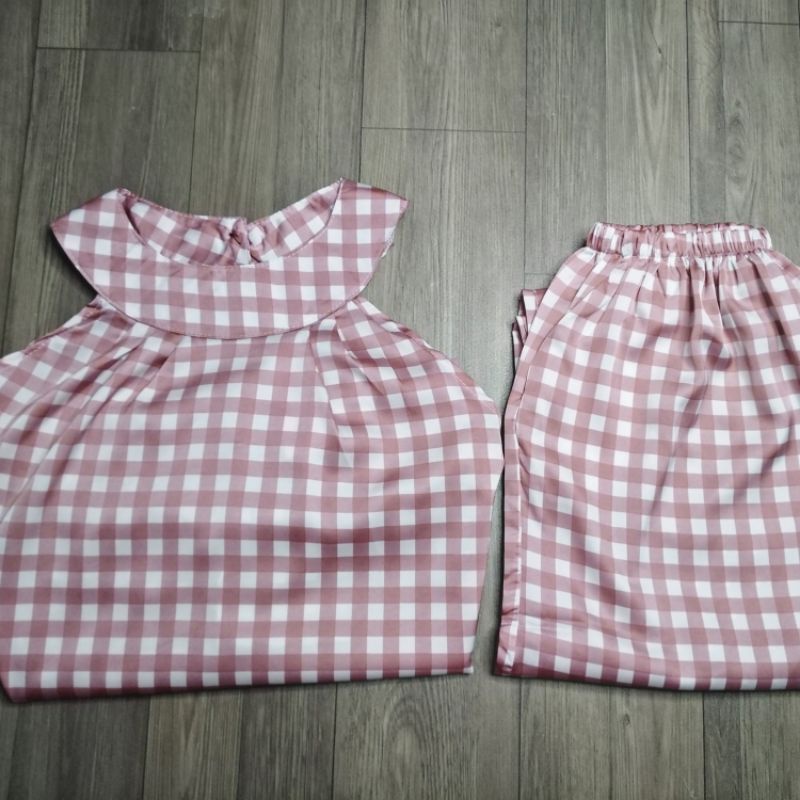 Pijama cổ yếm lụa latin quần dài - Đồ ngủ nữ lụa satin loại 1 cao cấp không nhăn (ẢNH THẬT CỦA SHOP) | BigBuy360 - bigbuy360.vn