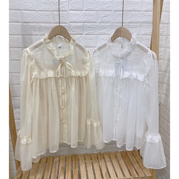 Set Áo Sơmi Tơ Bèo Kèm Áo 2 Dây, Áo Sơmi Kiểu Tay Dài Có Ảnh Thật Kèm Video | BigBuy360 - bigbuy360.vn