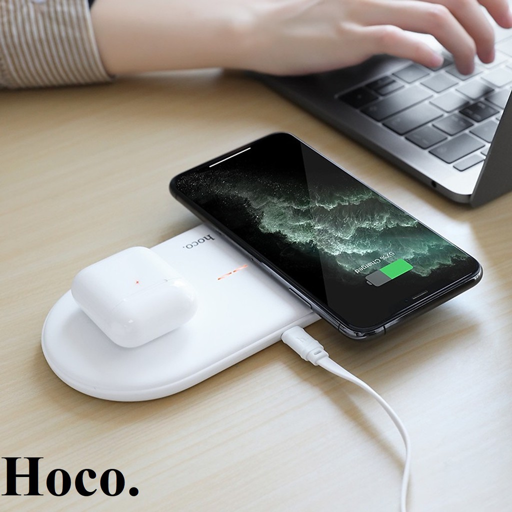 Bộ sạc không dây 3in1 Hoco CW21 kiêm sạc máy tính bảng đa năng