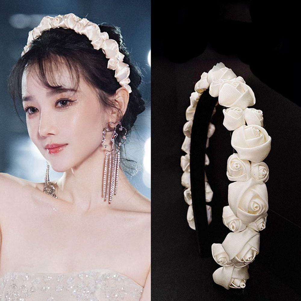 Băng Đô Cài Tóc Bằng Vải Màu Trơn Đơn Giản Phong Cách Retro Cho Nữ