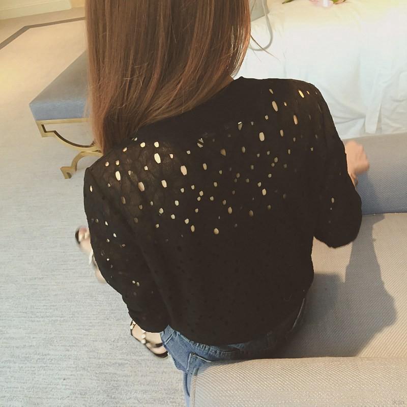 Áo khoác thiết kế ren mỏng khoác ngoài năng động cho nữ