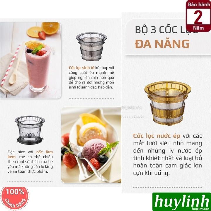 Máy ép chậm Olivo SJ200 - 260W - 3 lưới ép - Tặng voucher + sách công thức