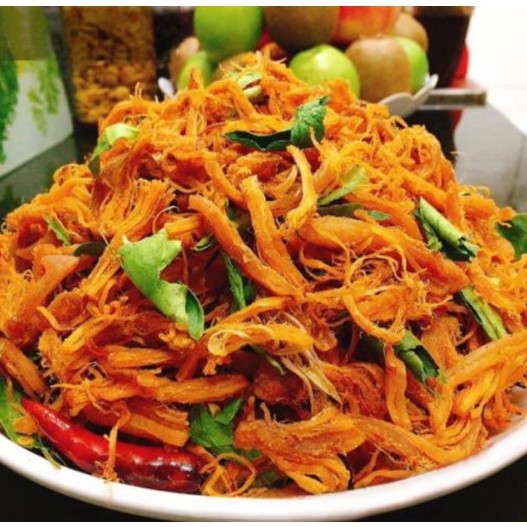 Khô gà lá chanh ,250gr,thơm ngon giàu chất dinh dưỡng, Đảm bảo vệ sinh an toàn thực phẩm,gia vị tự nhiên, không phẩm màu