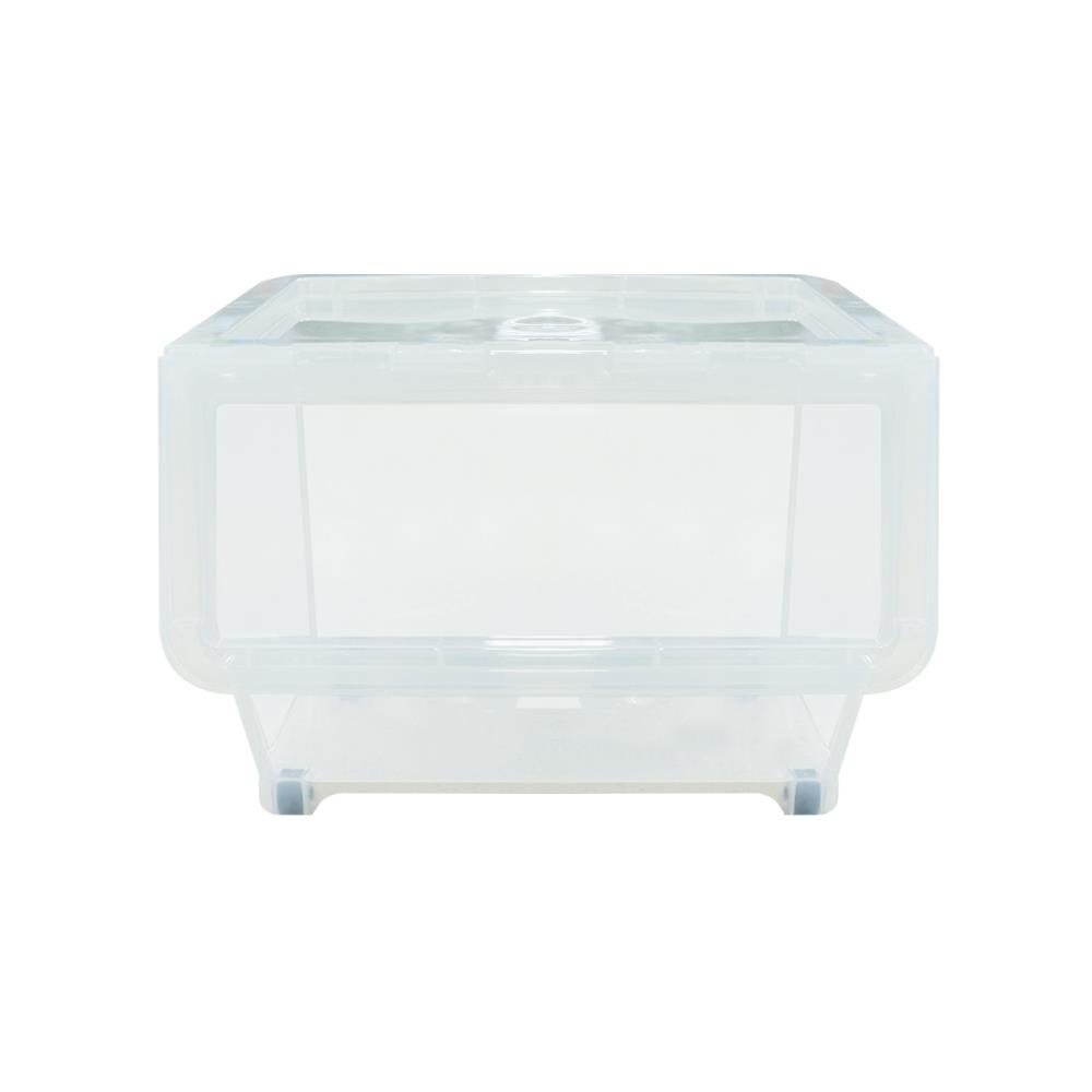 HomeBase STACKO thùng nhựa đựng đồ đa năng sz L W44xH24xD30cm màu trắng trong