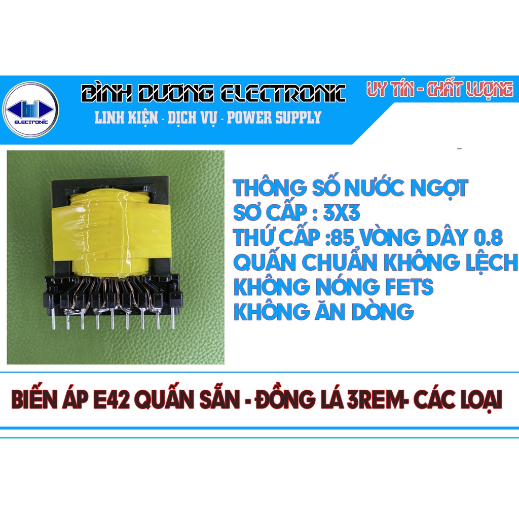 BIẾN ÁP E42 QUẤN SẴN ĐỒNG LÁ 3REM CHUYÊN MÁY KÍCH ĐIỆN TỬ INVERTER MỚI