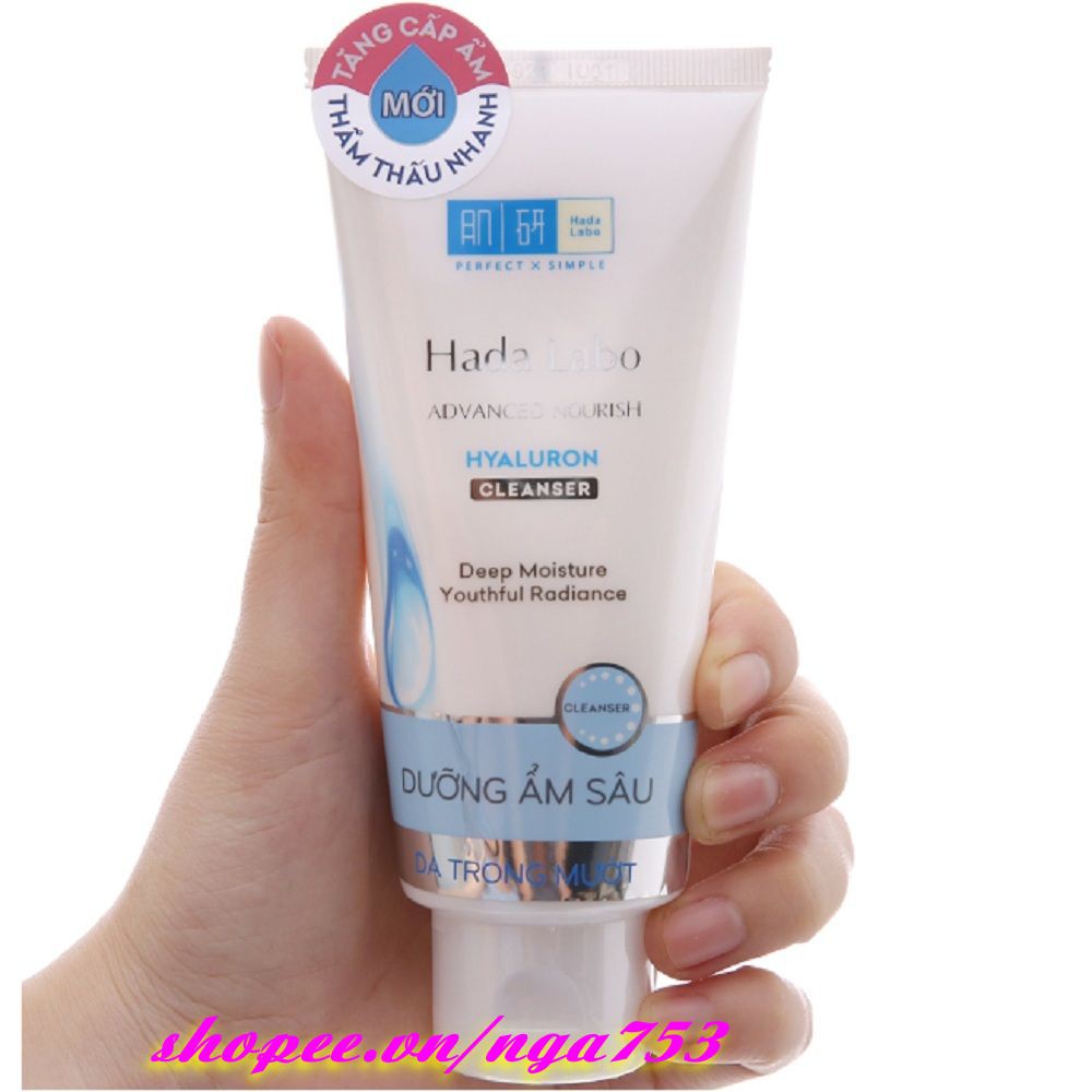 Sữa Rửa Mặt 80g Hada Labo Dưỡng Ẩm Tối Ưu Advanced Nourish Hyaluron Cleanser Chính Hãng.