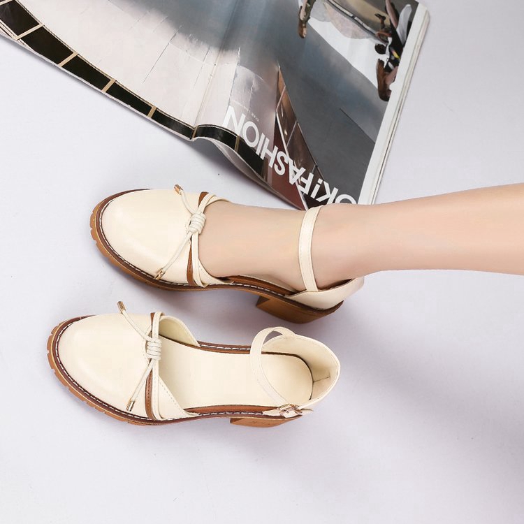 IELGY Sandals female tendon bottom soft bottom hollow England thick with small shoes | BigBuy360 - bigbuy360.vn
