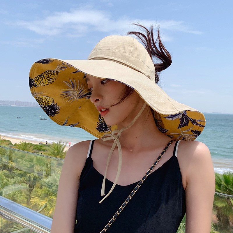Nón vành rộng che nắng chống tia uv bảo vệ mặt thời trang mùa hè cho nữ