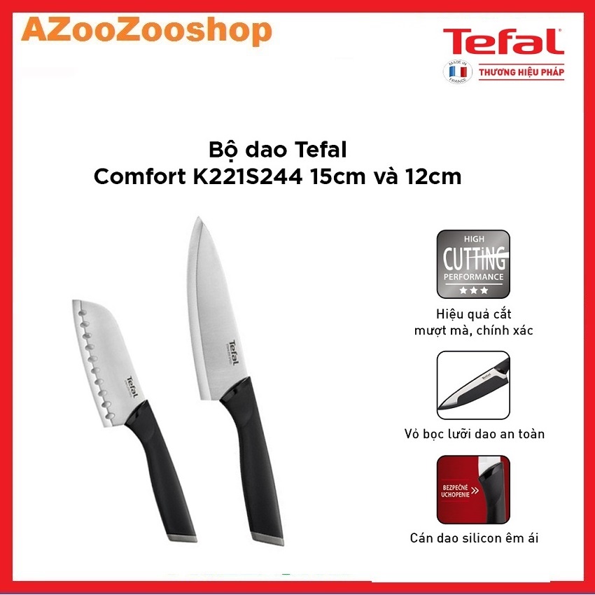 Bộ Dao Tefal Comfort K221S244 15Cm và 12Cm