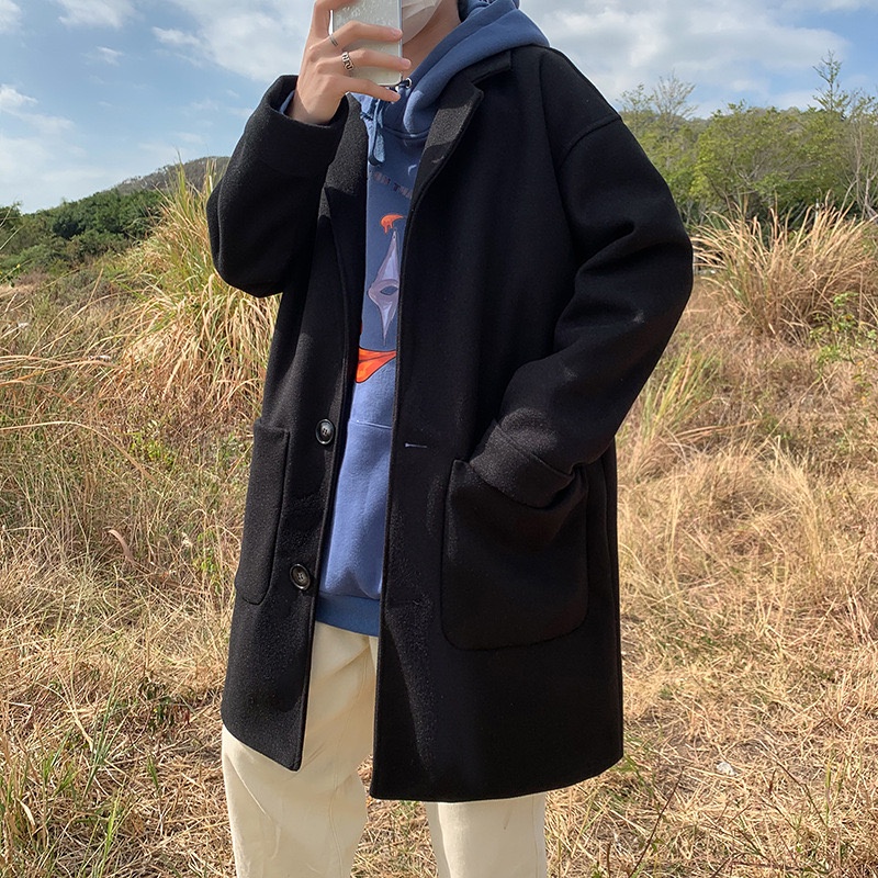 Áo khoác dạ nam dài , măng tô dáng dài kiểu dáng hàn quốc