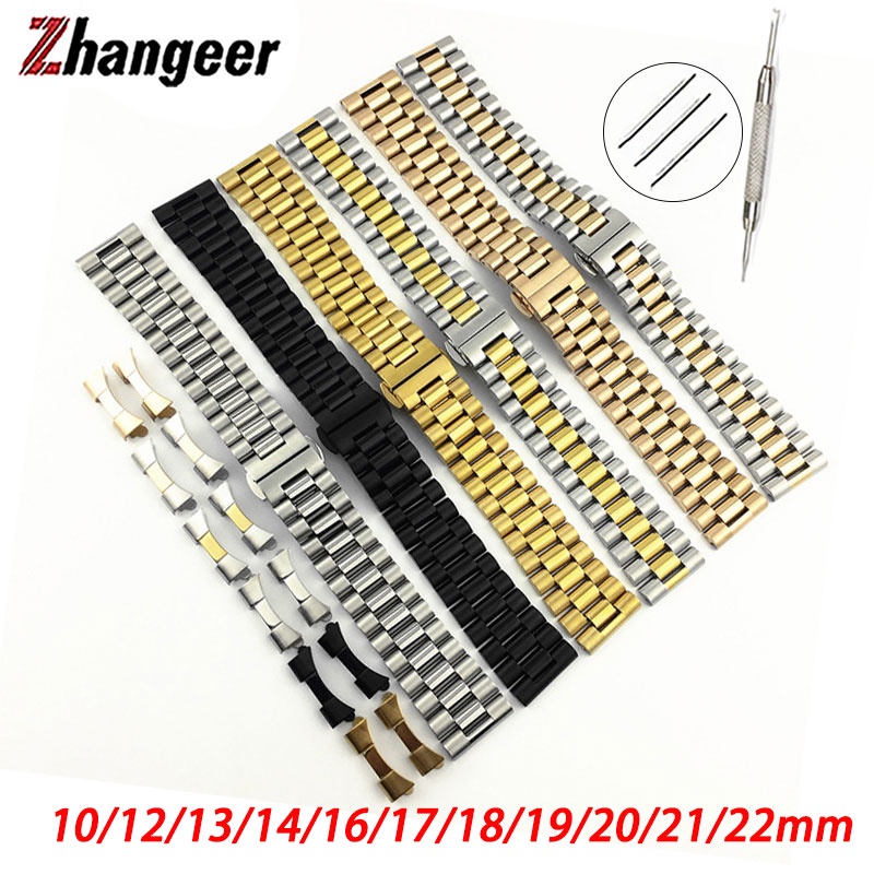Khóa Dây Đeo Đồng Hồ Bằng Thép Không Gỉ 10mm 12mm 13mm 14mm 16mm 17mm 18mm 19mm 20mm 21mm 22mm